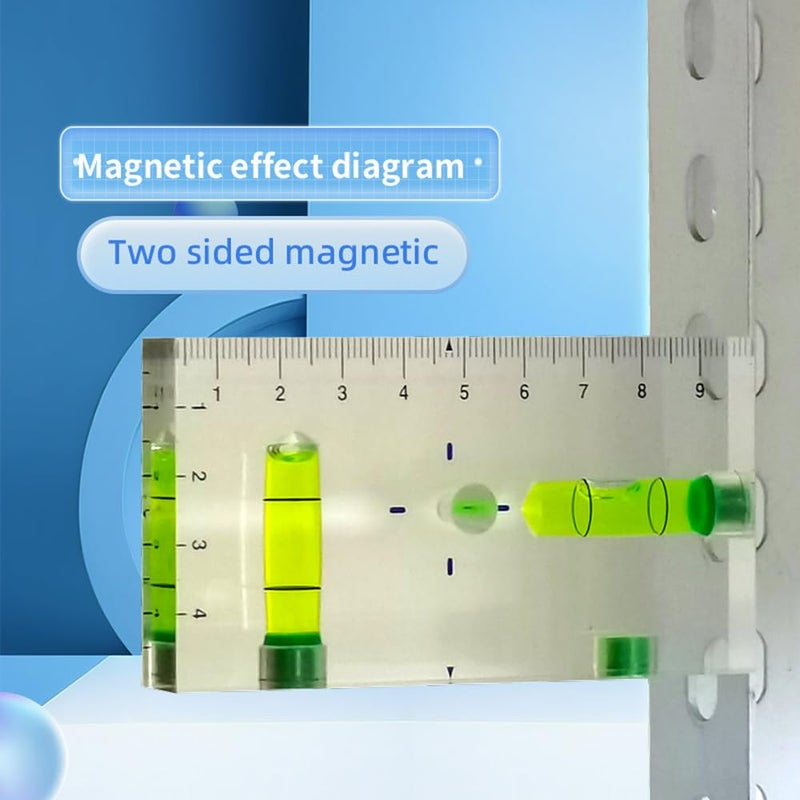 The Yan He Transparent high-precision T-type horizontal bubble magnetic level for two-way horizontal measurement 95x51x13mm - Image 4